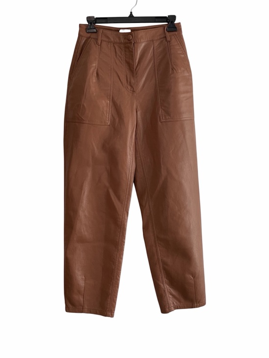 Wilfred Pants - Wilfred Aritzia Cognac Vegan Leather High Rise Utility Straight Leg Pants 4